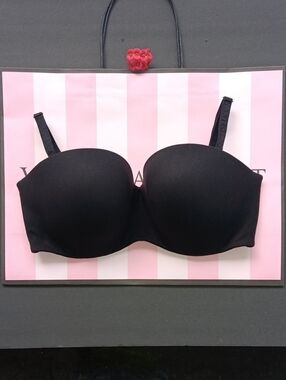 Victoria's Secret Blac Strapless Convertible Push-Up Body By Victoria Size 32DDD